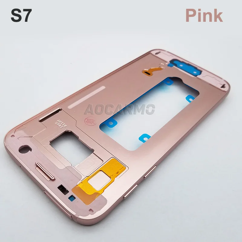 Aocarmo Замена средняя рамка Корпус Шасси с sim-слотом кнопки для samsung Galaxy S7 G930 S7 Edge G935 S7edge