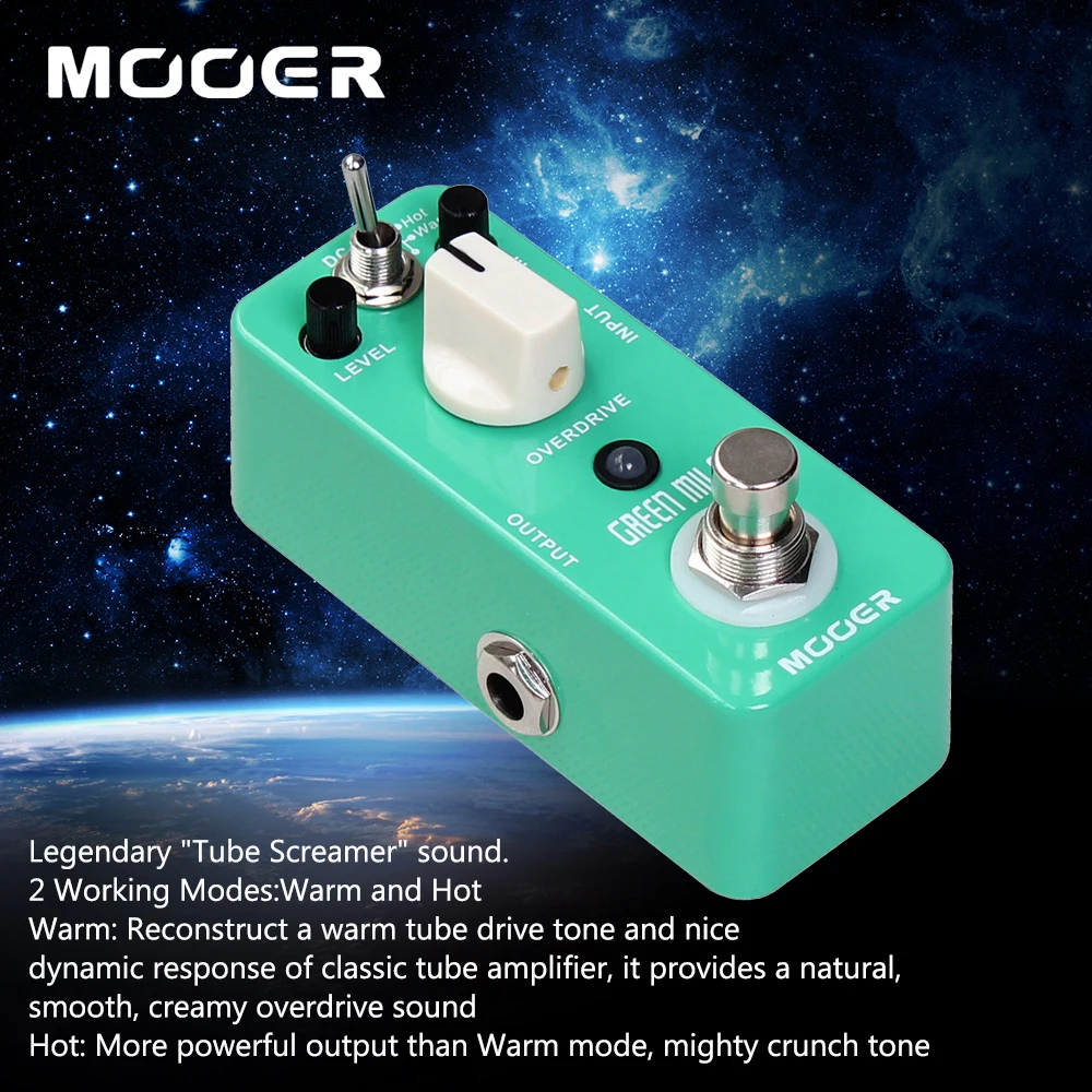 MOOER Мини Зеленая миля Теплый/Лидер продаж 2 режима работы Overdrive звук Гитары педаль
