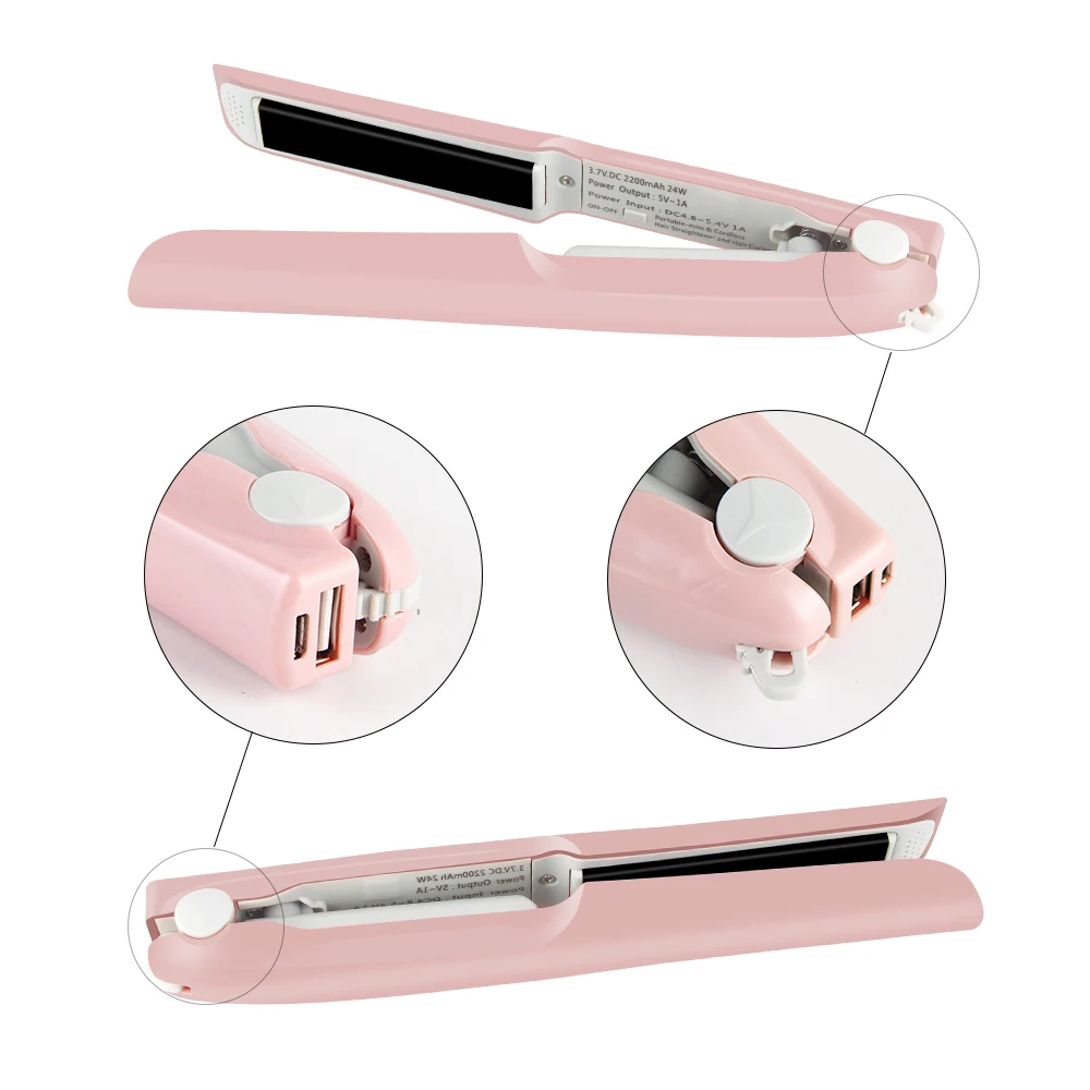 Wireless USB Hair Straighteners Fast Heating Flat Iron Ceramic Curler Curling Irons Charger Straightening | Электроника