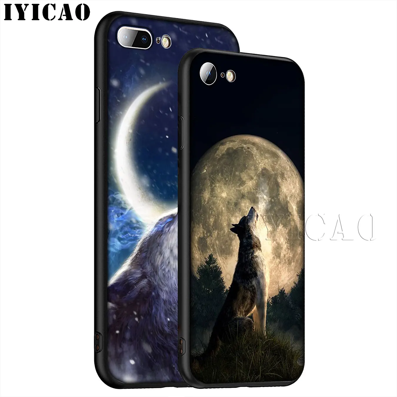 IYICAO Moon roaring wolf Мягкий силиконовый чехол для телефона iPhone XR X XS 11 Pro Max 6 6S 7 8 Plus 5 5S SE 10