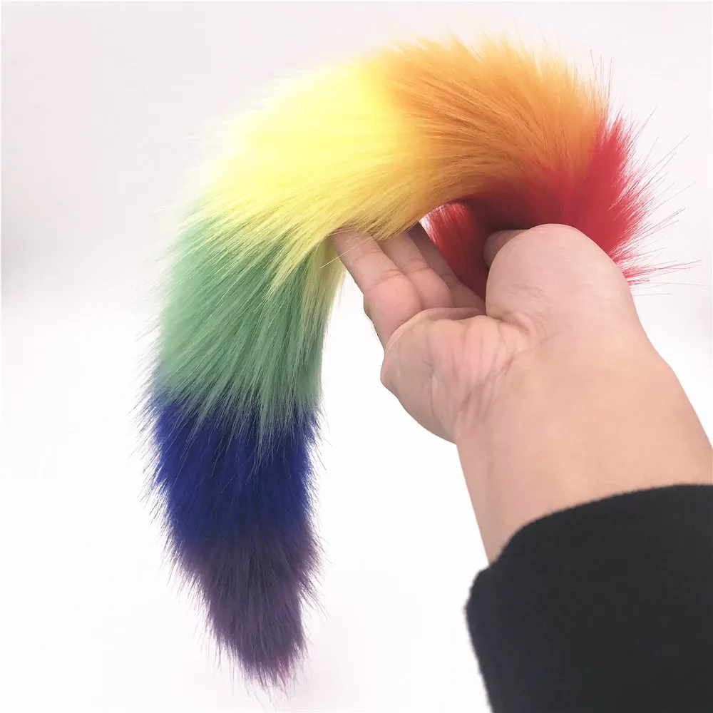 2 шт./лот вибратор и Многоцветный 40 см хвост пушистый Анальная пробка секс игрушки