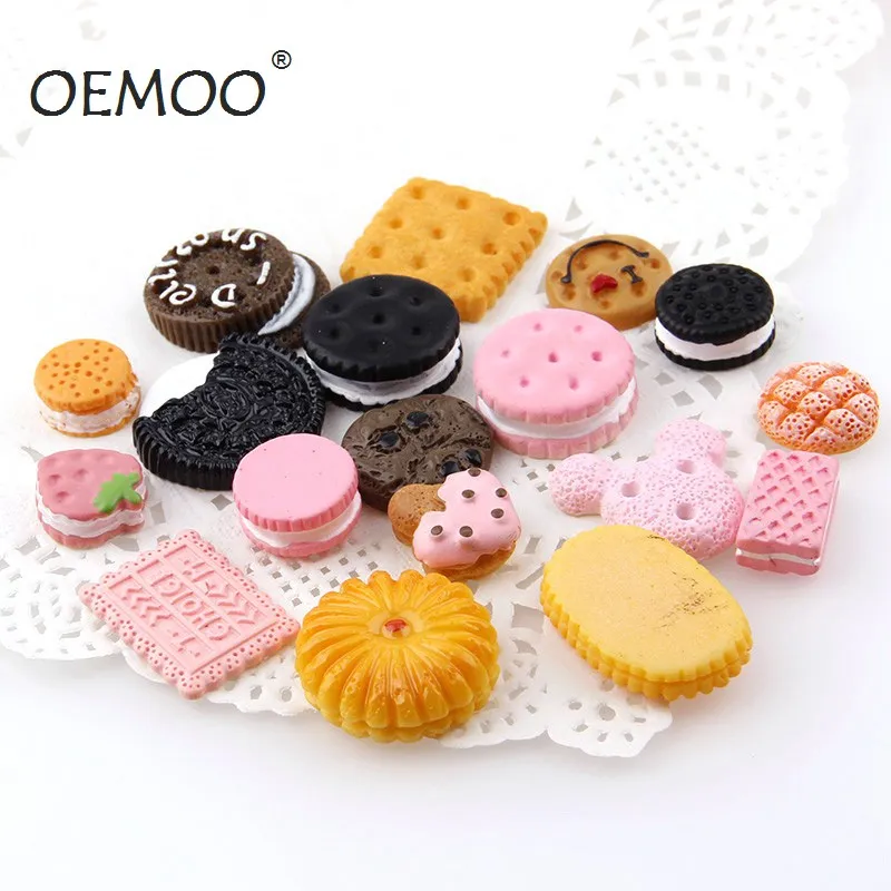 30 шт. микс сливок печенье торт плоская спина кабошон Kawaii DIY Смола ремесло