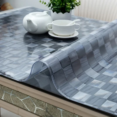 Square 1.5mm T Скатерть из ПВХ с геометрическими розами, водонепроницаемая, маслостойкая, 1,5 мм, Мягкий стеклянный коврик для стола, вечерние, для украшения стола, скатерть на заказ - Цвет: Square 1.5mm T
