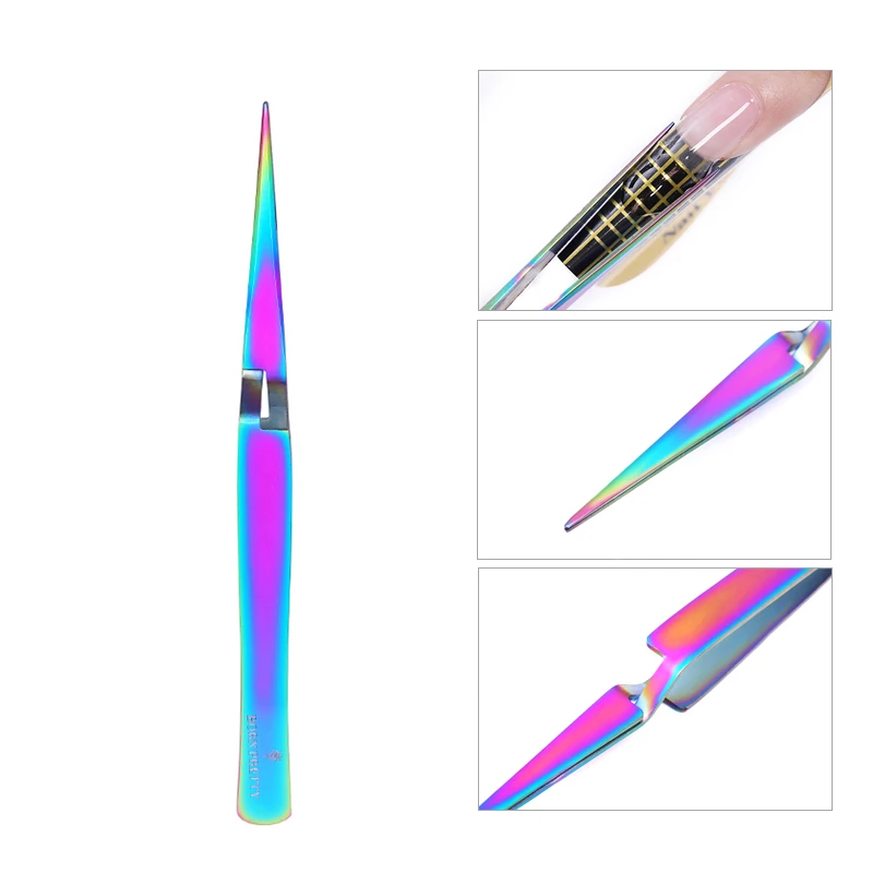 Reverse Tweezer 01 BORN PRETTY color ful двусторонний инструмент для наращивания ногтей, инструмент для дизайна ногтей, многофункциональный смешанный шпатель, ложка, палочка для смешивания цветов - Цвет: Reverse Tweezer 01
