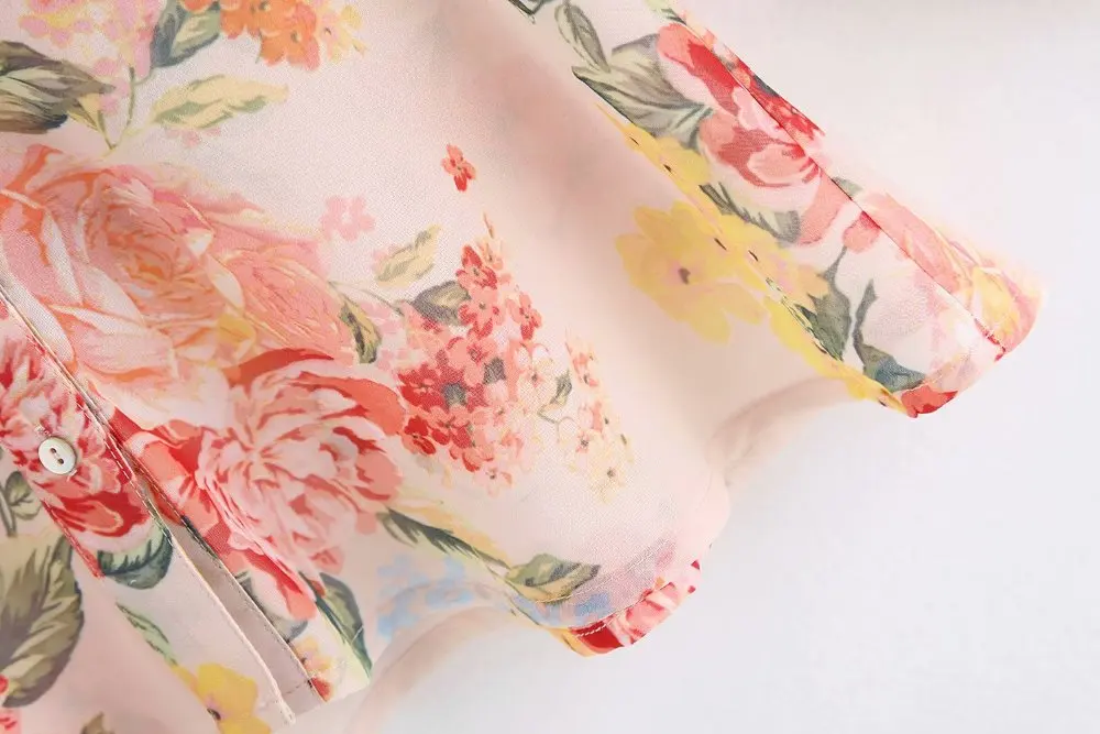 2019 za женские летние блузки шифоновые рубашки с цветочным принтом s Camisa Blusas Feminina