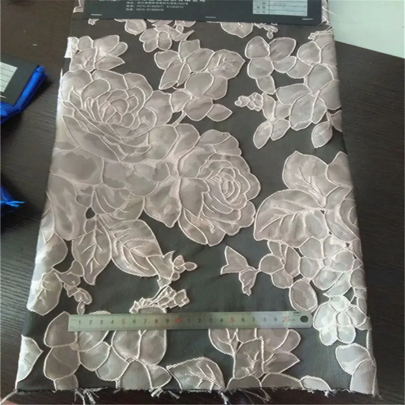 

European-style embossed silver imprint jacquard fabric dress A word skirt high-end clothing fabric crisp DGH13