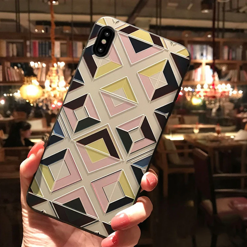 Розовый чехол с 3D-принтом для iPhone XR 6 6S 7 8 Plus 5 5S 11 Pro для iPhone XS Max чехол для iPhone X Черный Мягкий чехол из ТПУ