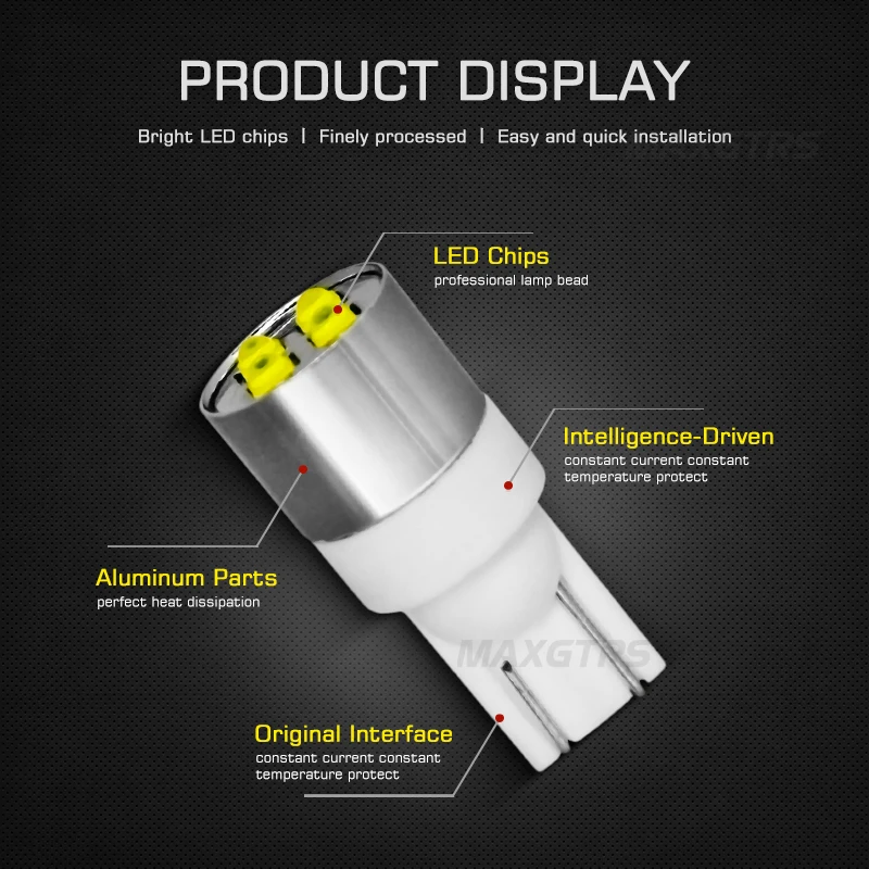2X T10 194 W5W CREE Chip White 4 SMD 20 Вт с объективом Canbus без ошибок лампы DRL для салона