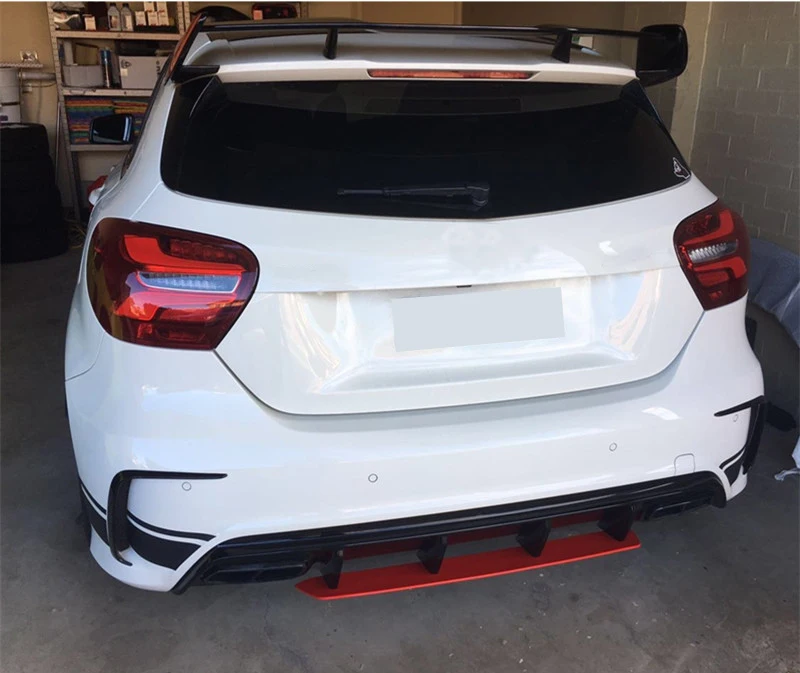Автомобильный задний бампер диффузор спойлер с выхлопной для Mercedes Benz A Class W176 хэтчбек 4 двери 13-18 A45 AMG A180 A200 ABS