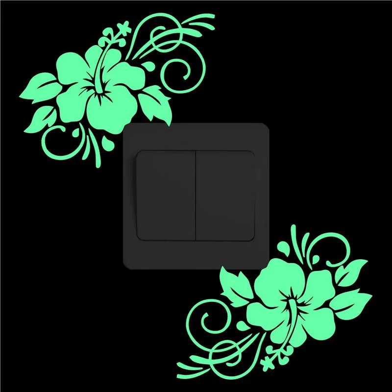 Flowers Wall Stickers Glow in the Dark Switch Sticker Kids Rooms DIY Decoration Luminous Decal Child Boy Girl Bedroom Home Decor | Дом и сад
