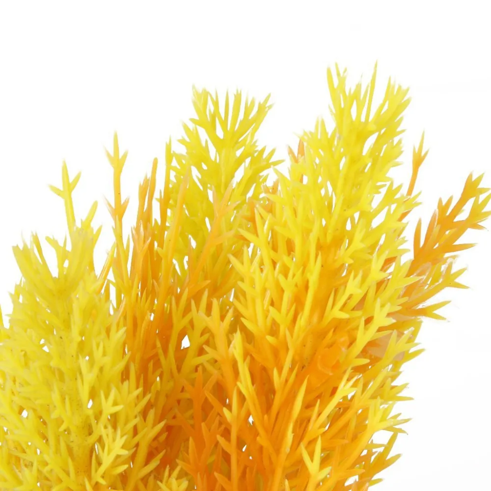 3.94 &quotпластик вода травянистые растения аквариум украшения для fish tank-желтый и orange