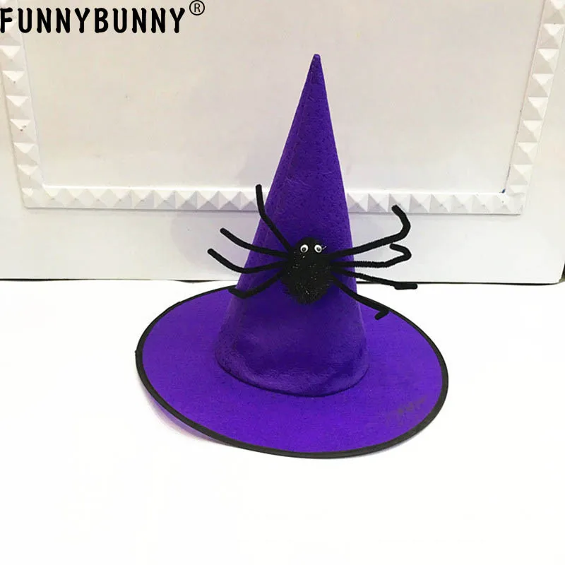 FUNNYBUNNY шляпа ведьмы на Хэллоуин Украшенные пауки веб-ленты высокого качества