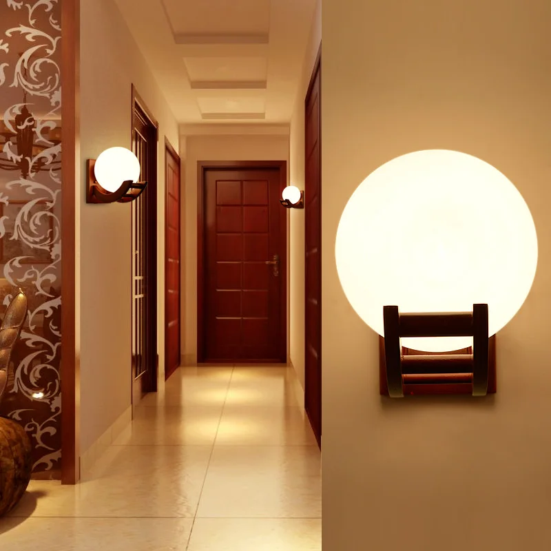 Настенный ретро светильник деревянный для спальни гостиной лестницы прохода