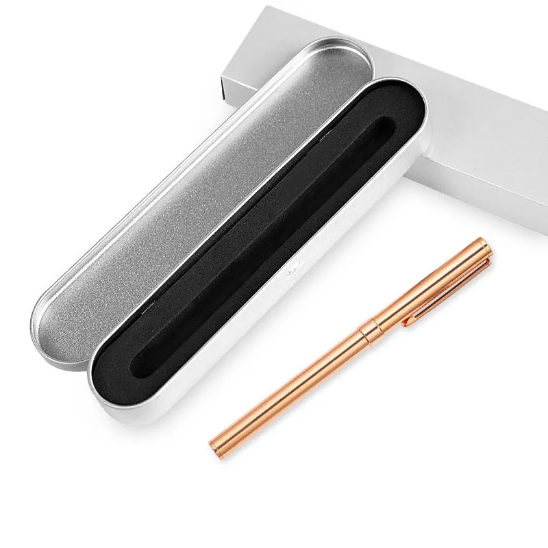 1 шт. рекламная металлическая гелевая ручка, рекламная Высококачественная подарочная авторучка, канцелярские товары для творчества студентов канцелярские принадлежности, гелевая ручка - Цвет: 01 Pen Box