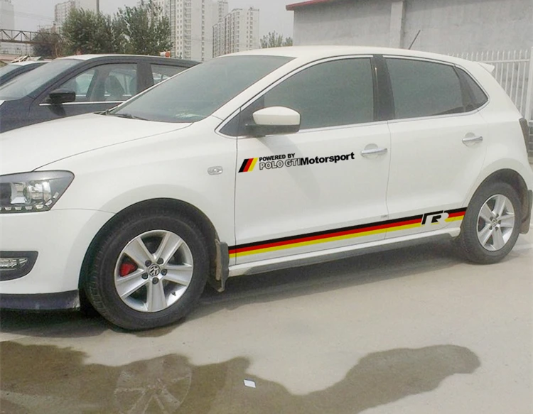for Polo World Datong автомобильный Стайлинг наклейка для Volkswagen Scirocco Polo Golf car с обеих сторон тела спортивные наклейки для авто - Название цвета: for Polo