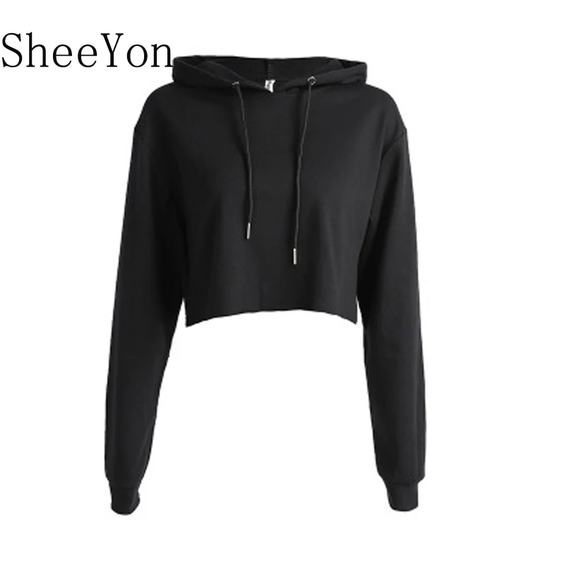 SheeYon новые осенние и зимние женские однотонные Цвет короткий отрезок топы с