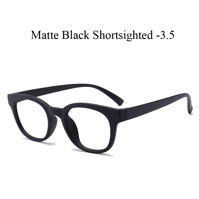 D black myopia 3.5 Zilead ультралегкое TR90 круглое готовое стекло для близорукости для женщин и мужчин близорукое с диоптрией-1.0to-4,0 - Цвет оправы: D black myopia 3.5