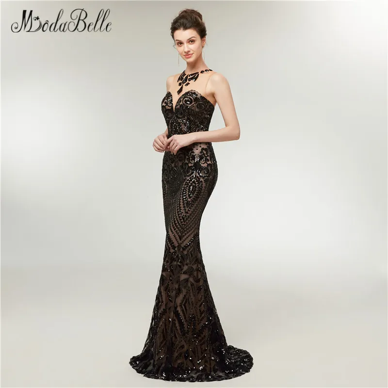 modabelle 2018 Black Sequin Prom Dresses Mermaid Trumpet Style Women Elegant Long Evening Formal Gown Vestido Festa Longo | Свадьбы и