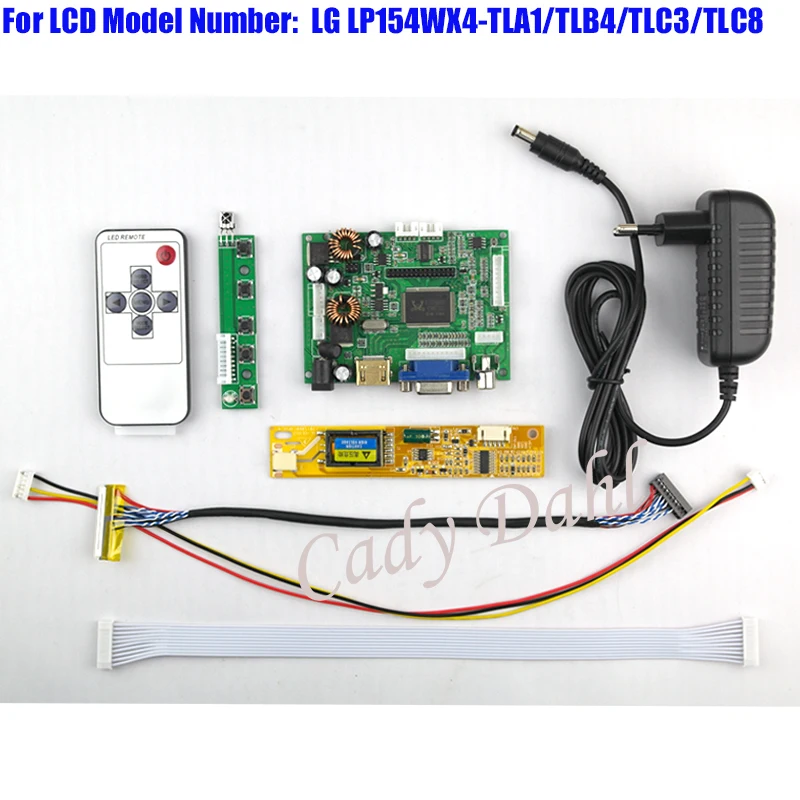 Плата контроллера аудио-видео HDMI VGA 2AV + инвертор Lvds кабель пульт для LP154WX4 TLA1 TLB4