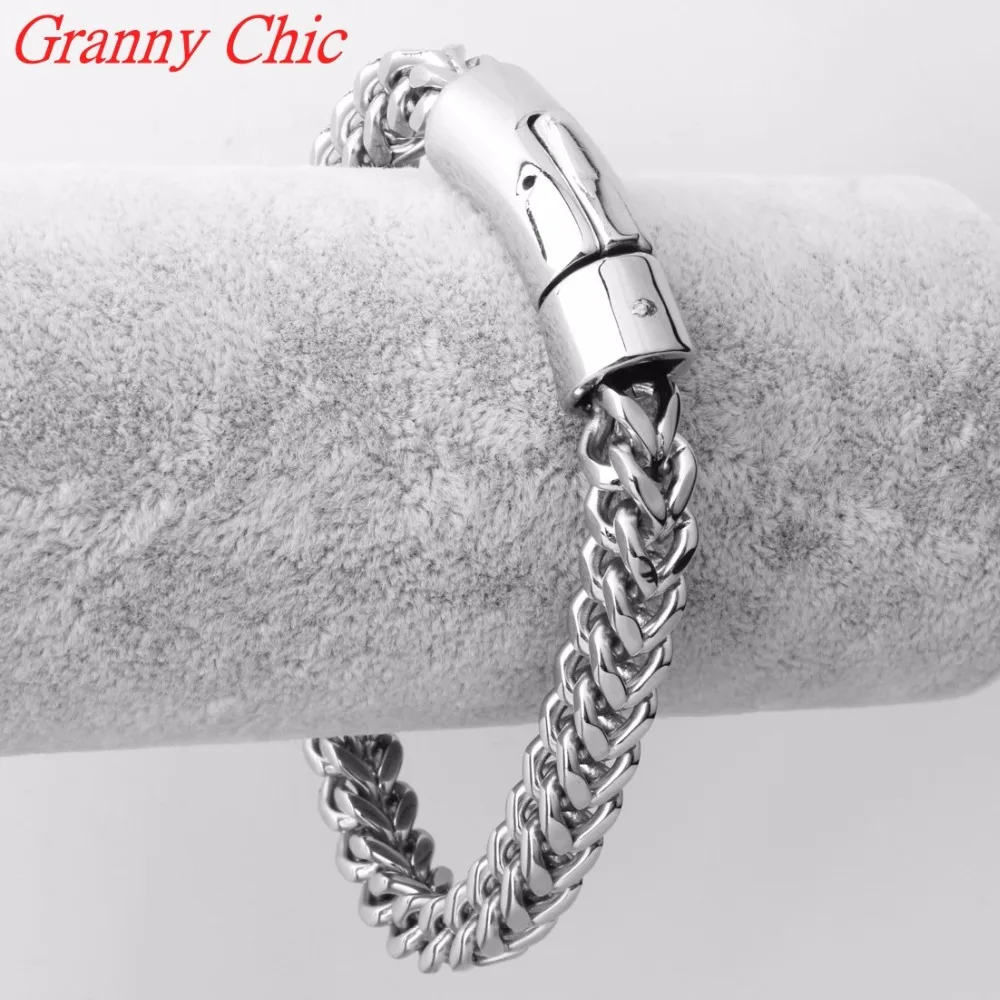 Granny Chic бренд 8 мм ширина змея Фигаро или коробка Роло цепи 316L нержавеющая сталь браслет мужские браслеты для мальчиков для жестких парней