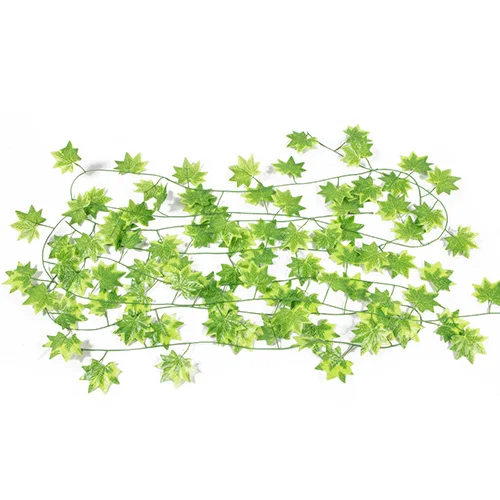 green maple leaves 1 шт. 2 м зеленая искусственная гирлянда из листьев плюща растения лоза шелк Поддельные Листва Цветы бонсай лист домашний сад Свадебная вечеринка украшения - Цвет: green maple leaves