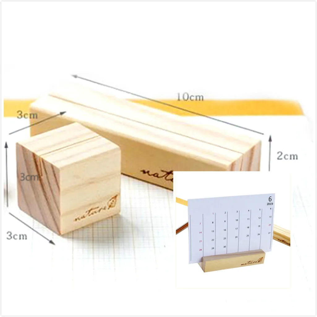 

Natural Wood Memo Clips Photo Holder Clamps Stand Card Desktop Message Crafts