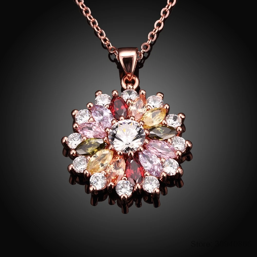 Новинка, роскошная брендовая Модная бижутерия, кристалл от Swarovski, Мона Лиза, цветная циркониевая подвеска, круглый цветок, луна, круглое ожерелье