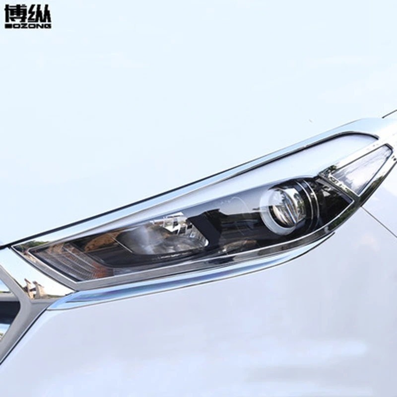 Для Hyundai Tucson 2016 2017 ABS хромированные для передних фар лампы протектор головной свет