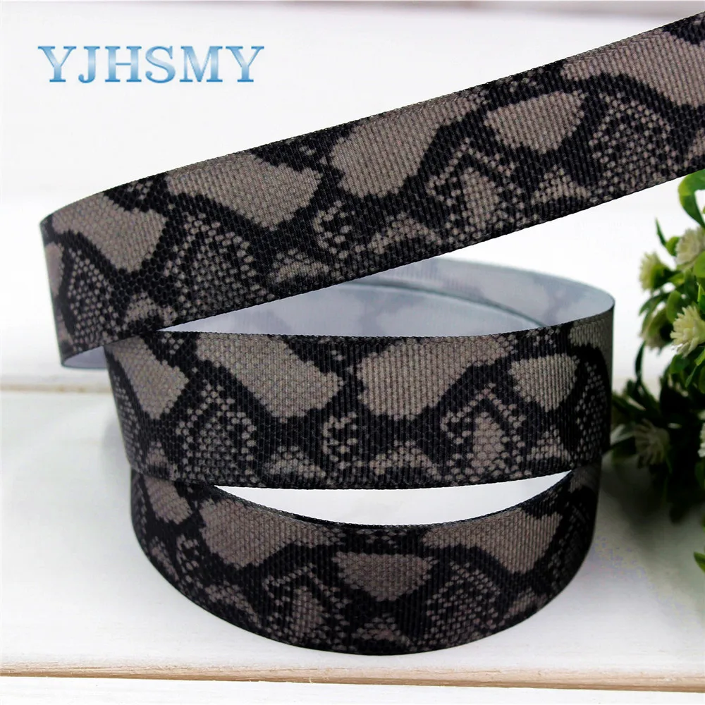 YJHSMY 174084,25 мм серпантин напечатанный grosgrain лента, DIY ручной работы, свадебные материалы для украшения, головной убор аксессуары