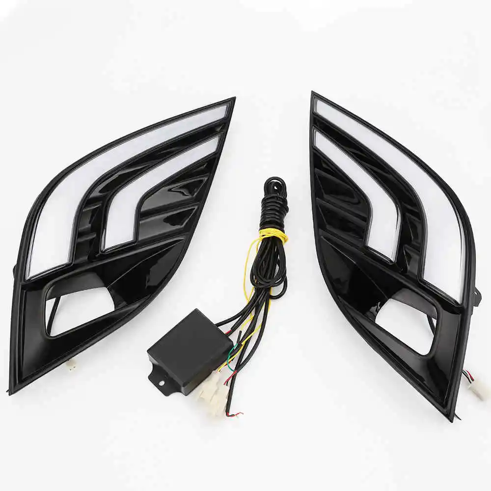 DRL Автомобильный ходовой светильник s drl, Светодиодный дневной ходовой светильник для toyota carmy, желтый, белый, синий, дневной ходовой светильник s для camry SE XSE - Цвет: DRL