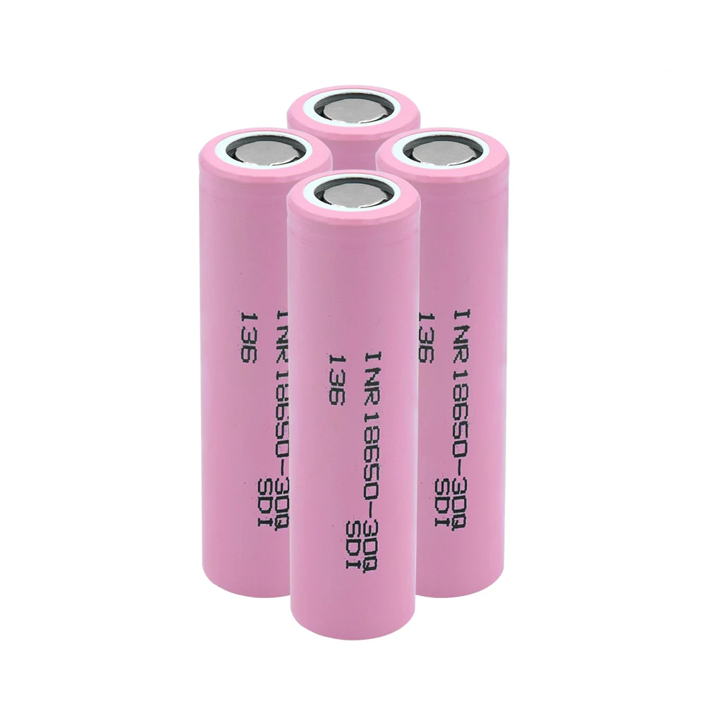 При заказе 1-10 штук INR 18650 Батарея 3,7 V 3000 мА/ч, INR18650 30Q Li-Ion Перезаряжаемые батареи 20A Высокая утечка для светодиодный фонарик power bank