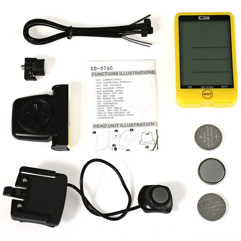 SunDing SD - 576C Touch Screen Wireless Bicycle Computer Odometer with LCD Backlight Water Resistant Bike 3 Color | Спорт и