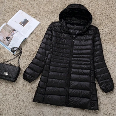 Бренд NewBang, 5XL, 6XL, 7XL, женский пуховик, женский ультра-светильник, пуховик на утином пуху, длинная куртка, плюс, осень, зима, парка, для женщин, s, ветровка - Цвет: black