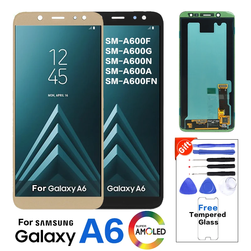 ЖК-дисплей с сенсорным экраном и дигитайзером в сборе для SAMSUNG Galaxy A6 2018 A600F A600 A600FN