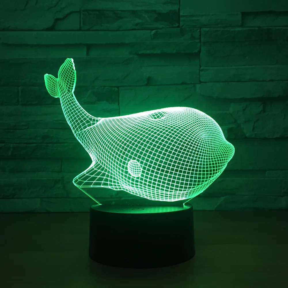 Светодиодная лампа с 3d-датчиком Кита новинка светильник USB-датчиком настольная