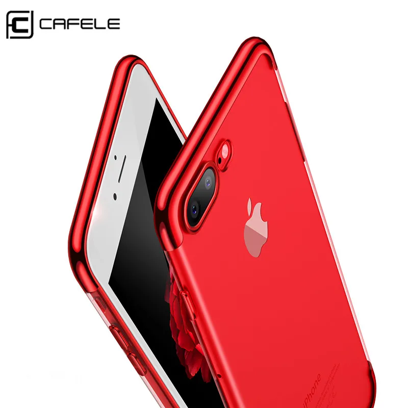 Cafele Soft case For iPhone 7 Plus Premium Frosted Shockproof Plating Metal Texture Skin Protector Phone Case for |