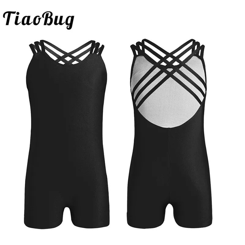 

Kids Girls Sleeveless Ballet Dance Leotard Gymnastics Leotard Strappy Criss-cross Back Sports Jumpsuit Unitard Gym Bodysuit