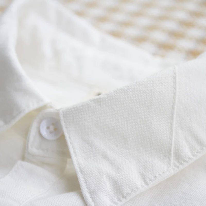 Женские хлопковые рубашки повседневные Белые блузы с отложным воротником