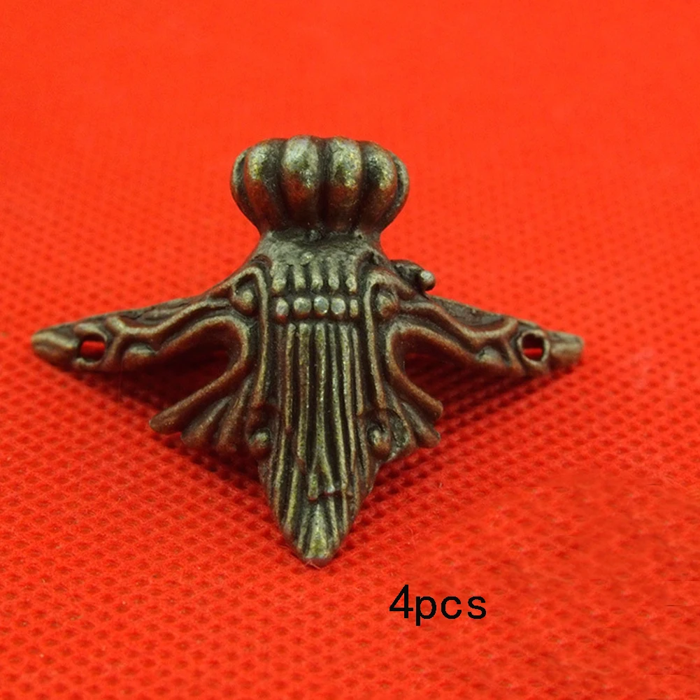 4 шт. старинная деревянная коробка ноги угловой охранник треугольник ротанга