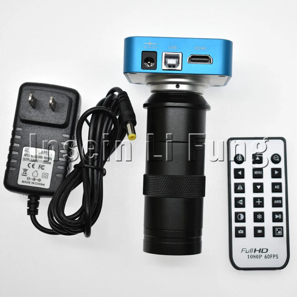 20MP Full HD 1080P 60FPS HDMI USB HD выход промышленность c-крепление микроскоп видеокамера Дистанционное управление мобильный телефон ремонт процессора - Цвет: with 8X-130X Lens
