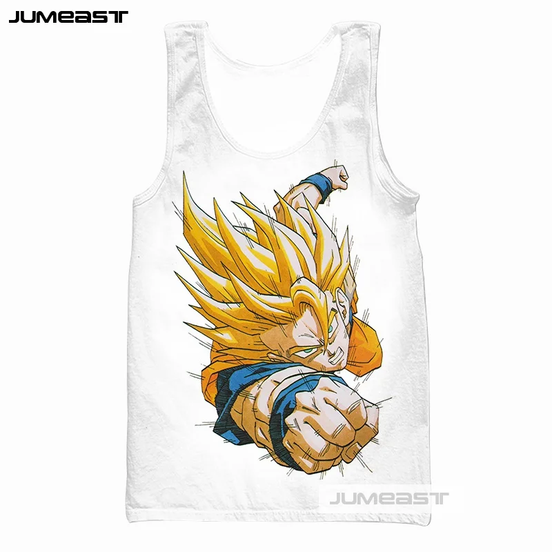 Jumeast Фирменная Новинка Мода 3d печатных Японии аниме Dragon Ball для мужчин/женские Топы футболка унисекс рубашка без рукавов супер сайян