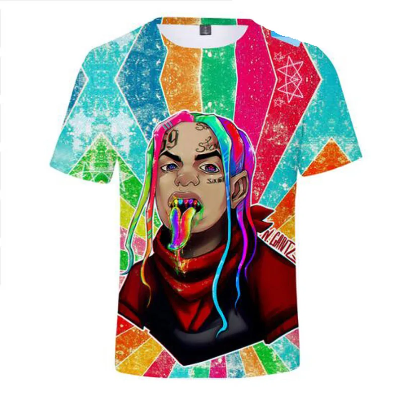 Рэппер Рэп 6ix9ine 3D футболка для женщин и мужчин Tekashi69 футболки хип хоп Уличная