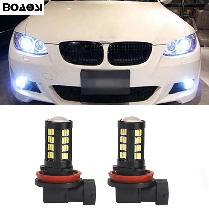 BOAOSI 2x9006 HB4 светодиодный canbus 4014SMD лампы с зеркальным отражателем дизайн для