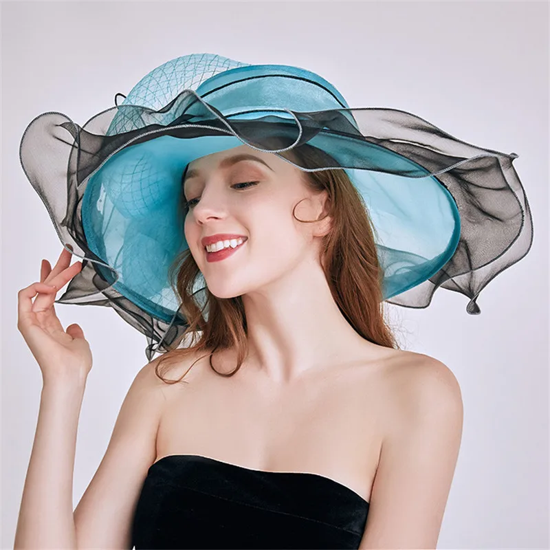 Шляпа от солнца Mingli Tengda новая мягкая цветная шляпа из органзы с цветком