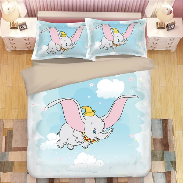 style 4 НОВЫЕ комплекты постельного белья из мультфильма Dumbo для мальчиков и девочек, односпальная средняя двуспальная большая двуспальная детская пододеяльник, Набор наволочек, Луна, одеяло, покрывало - Цвет: style 4