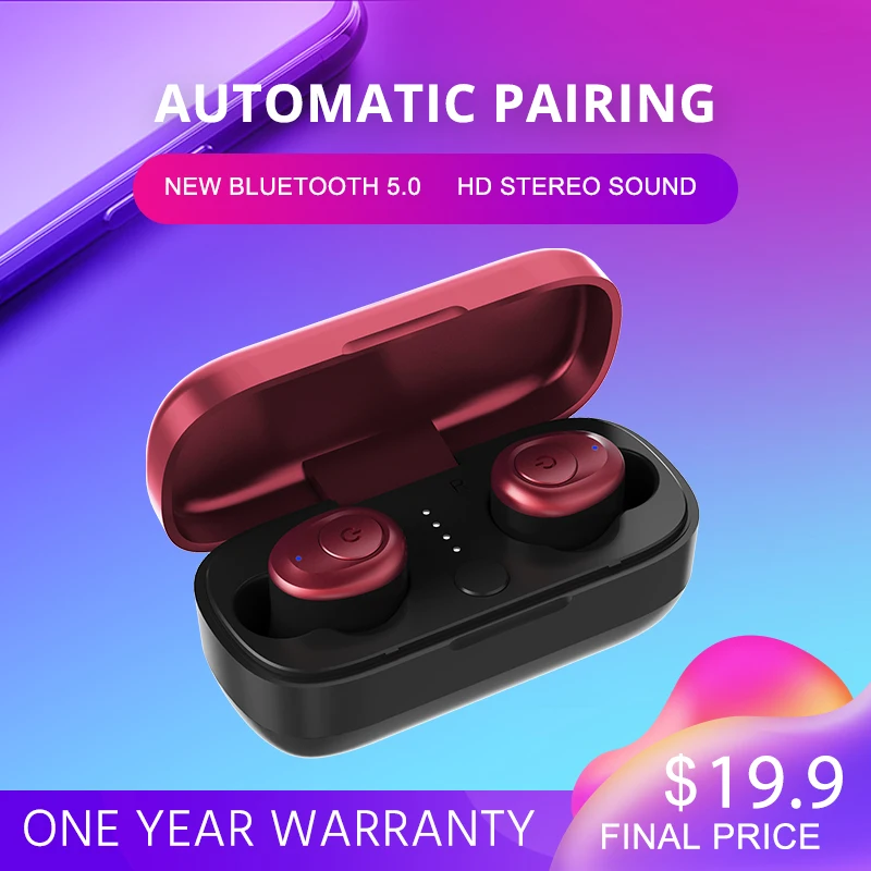 IPUDIS TWS Bluetooth 5 0 наушники стерео беспроводные спортивные мини Handfree с зарядным