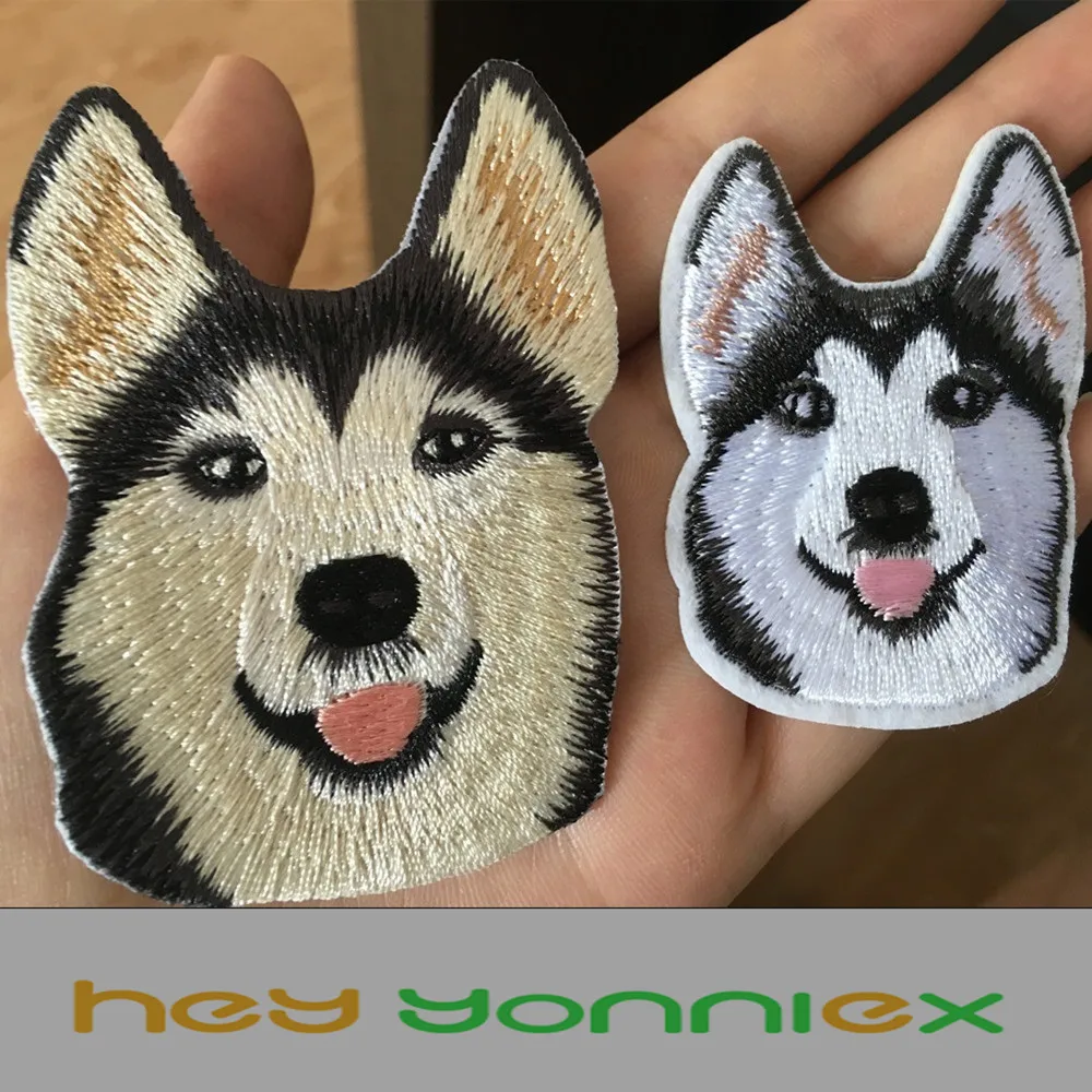 

5 set/lot Big and Small Husky Embroidery Dog Patch Iron On Clothing Patches DIY Jeans T-shirt Clothes Sticker