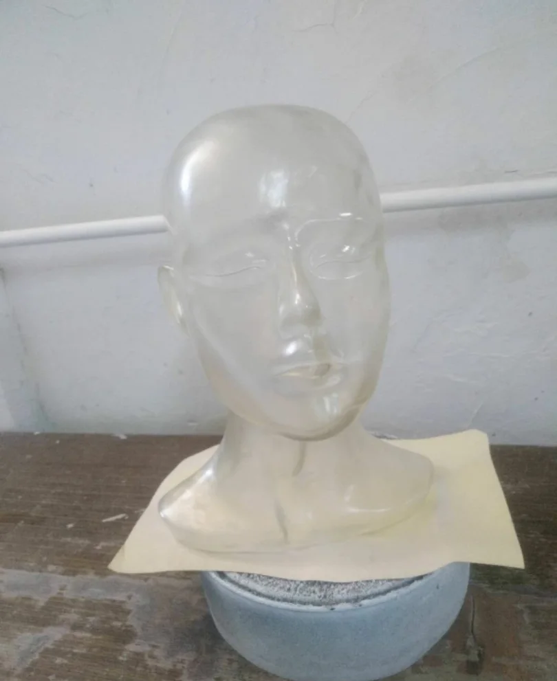 

Female Transparent Fiberglass Mannequin Head For Display