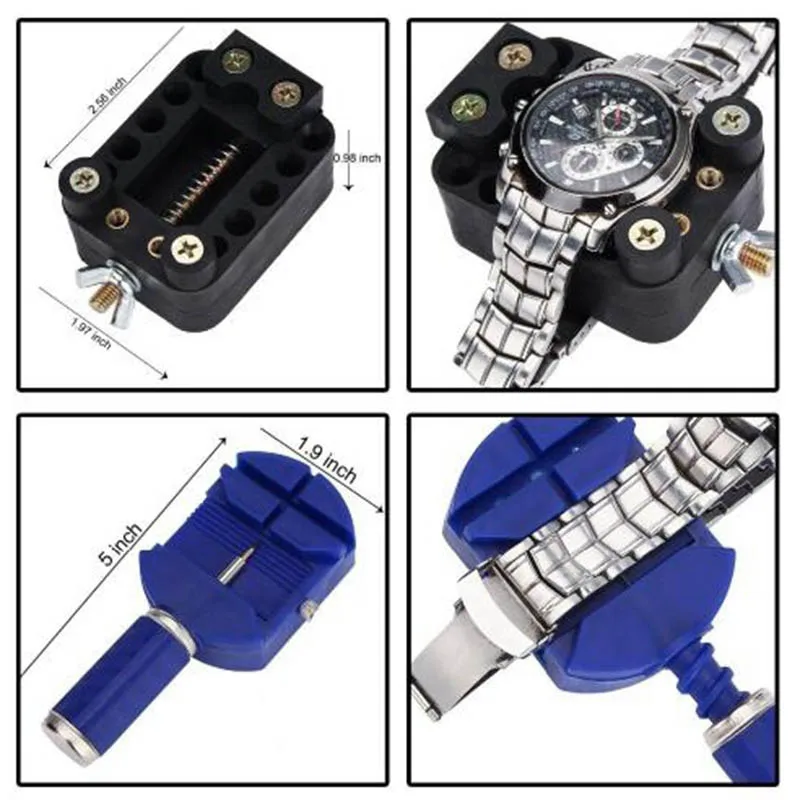 

147 / 16 Pcs Watch Repair Tool Kit Set Watch Case Opener Link Spring Bar Remover Screwdriver Watchmaker Device --M25