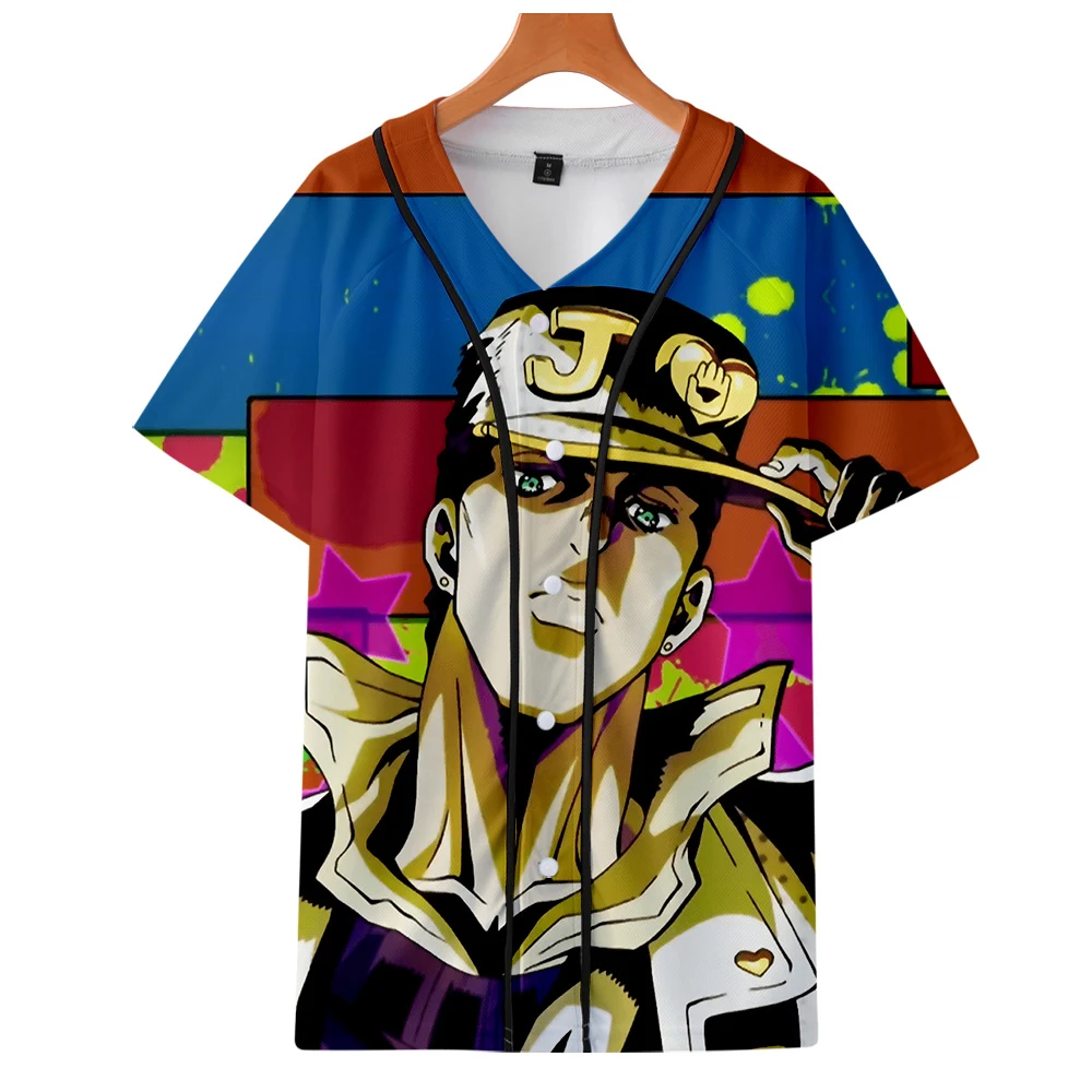 JOJO аниме 3d принт крутая Базовая бейсбольная рубашка модная Уличная Повседневная Женская/мужская одежда популярный пейзаж летняя бейсбольная Футболка